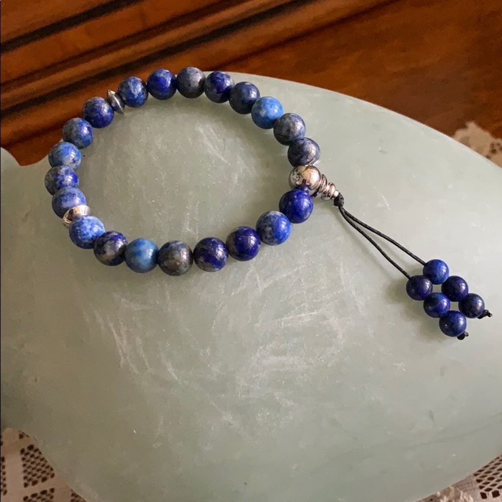 Lapis Lazuli stretch bracelet. Protection stone - Picture 3 of 7